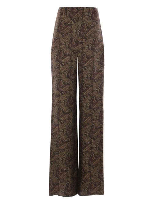 Paisley Silk Twill Trousers SAINT LAURENT | 820232Y6K901355